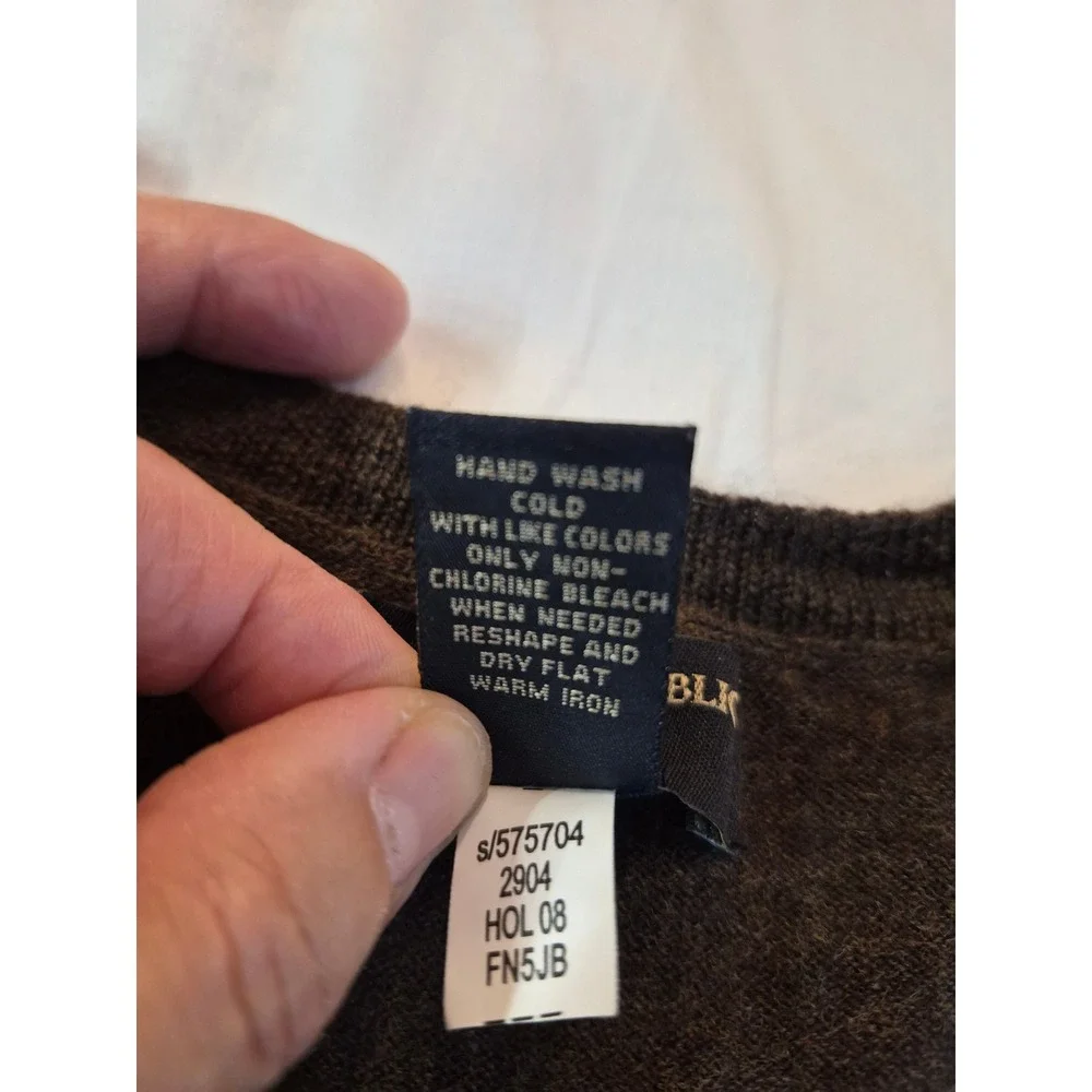 Banana Republic Mens Brown Argyle 100% Merino Wool V-Neck Sweater Vest Size M